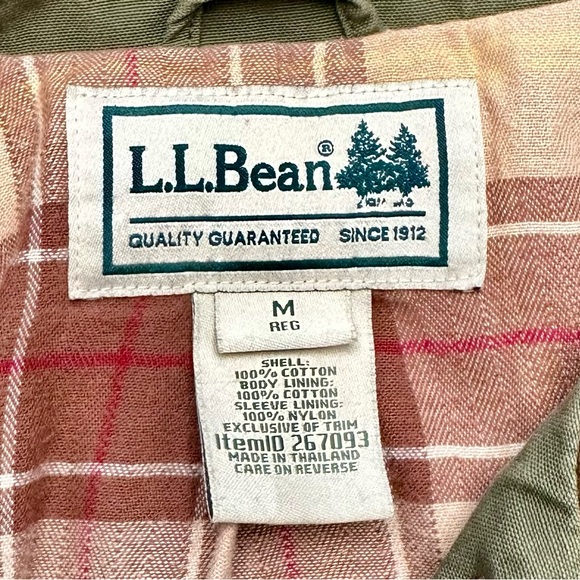 Vintage 90s L.L.Bean Womens Field Jacket Barn Coat Green Plaid Lined Corduroy M - Picture 2 of 9